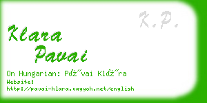 klara pavai business card